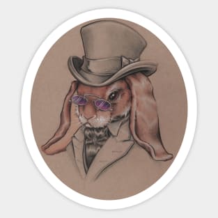 A Sharp Dressed Bunny Sticker